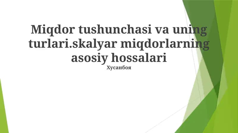 Skalyar miqdorlar