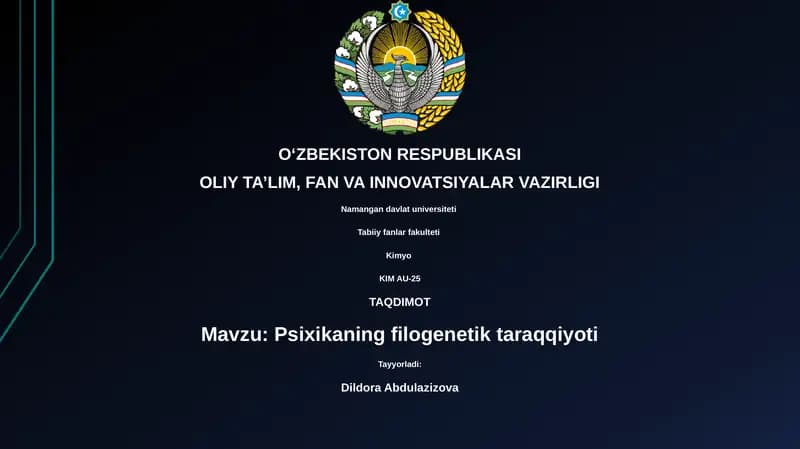 Psixikaning filogenetik taraqqiyoti