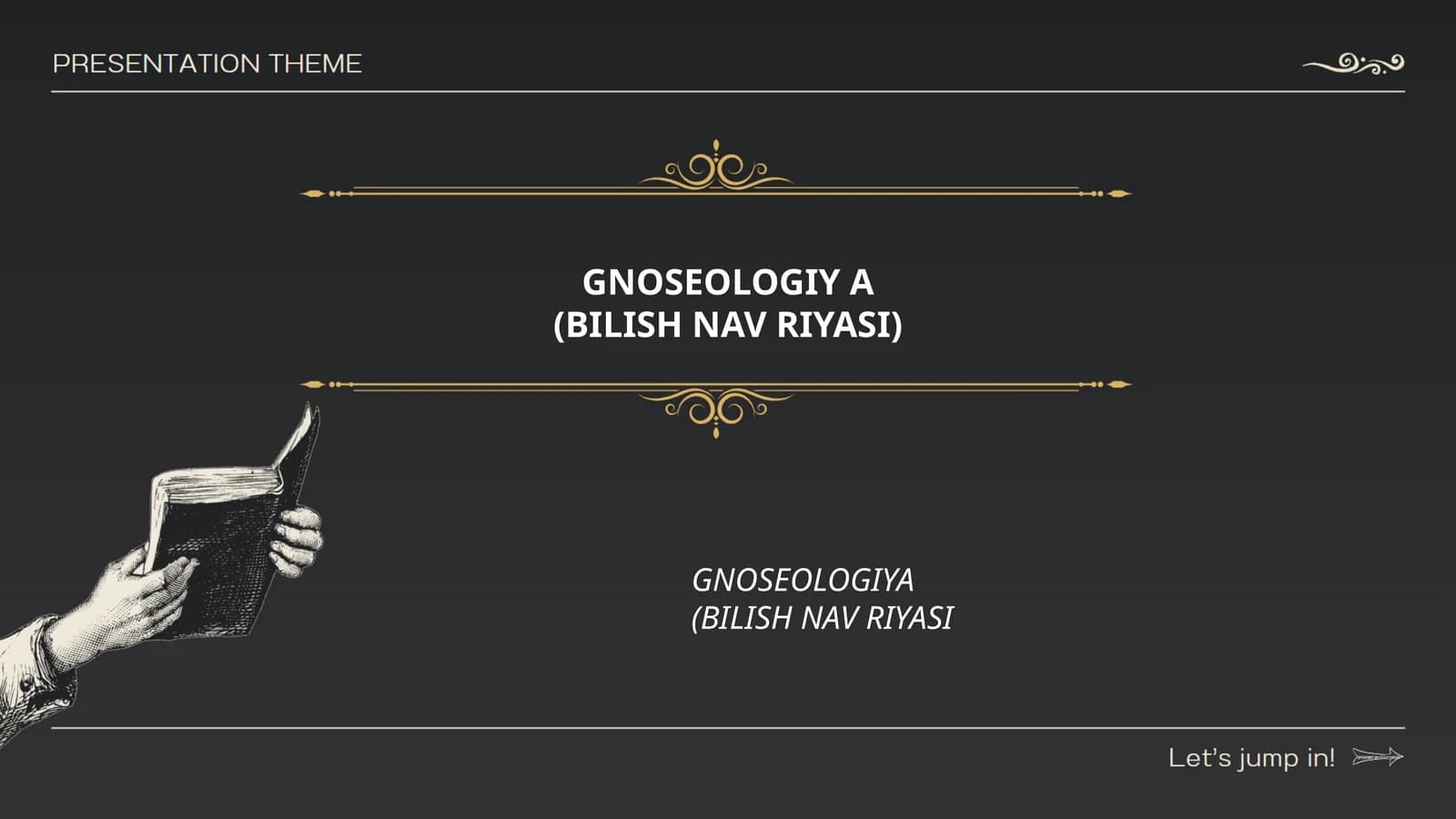 GNOSEOLOGIY A(BILISH NAV RIYASI)