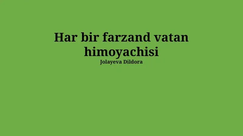 Harbiy-vatanparvarlik tarbiyasi