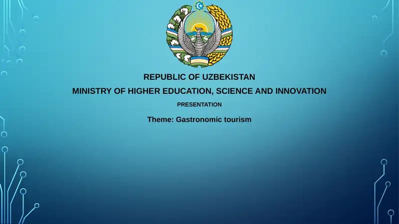 Gastronomic Tourism Presentation