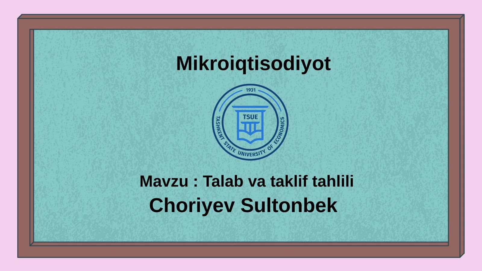 Talab va taklif tahlili