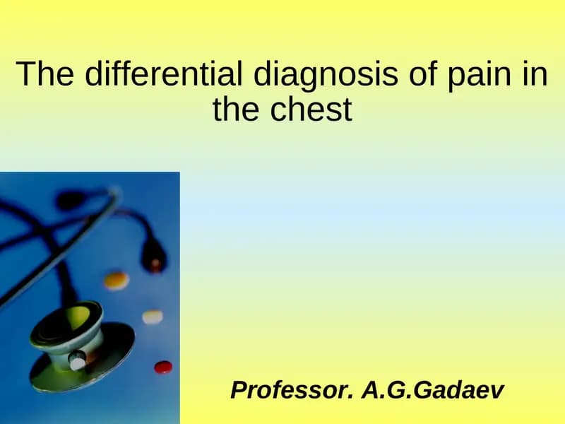 The differential diagnosis of pain in the chest