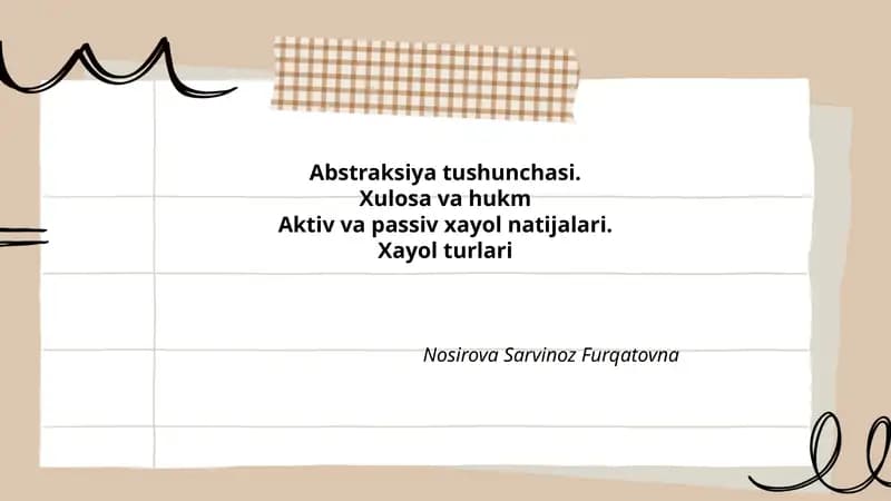 Abstraksiya tushunchasi