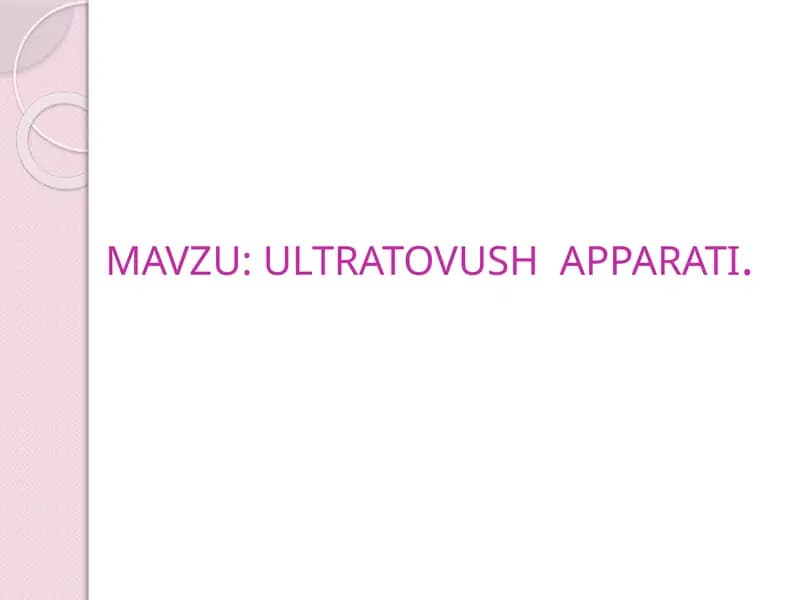 Ultratovush apparati