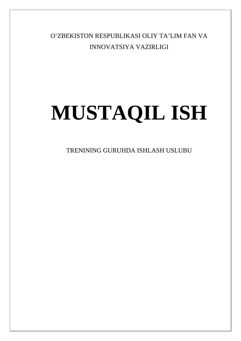 Guruhda ishlash uslubi