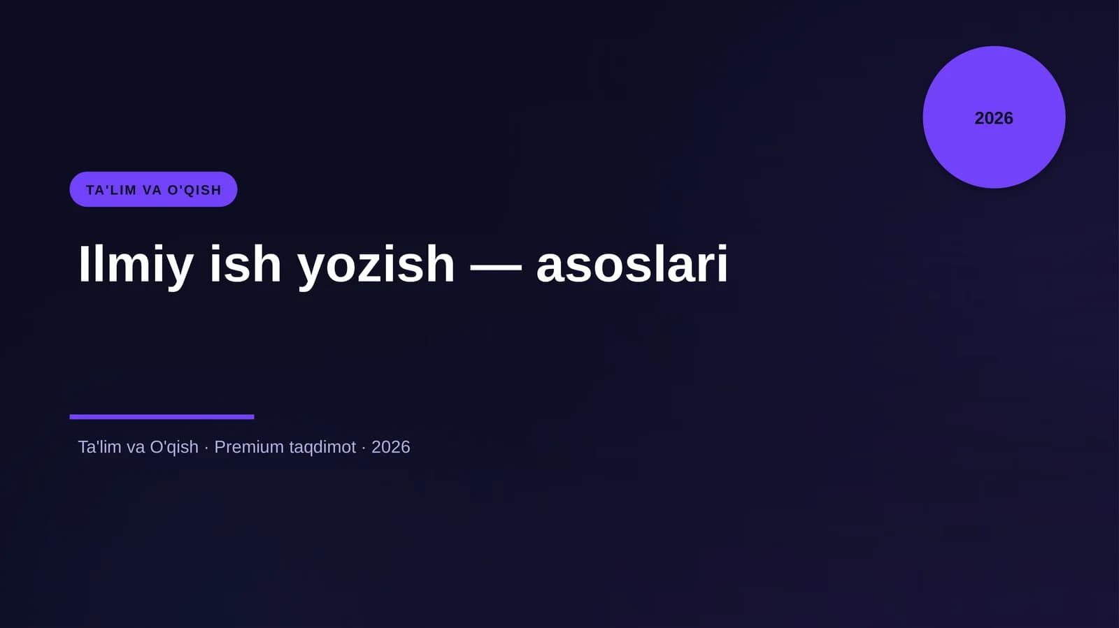 Ilmiy ish yozish — asoslari