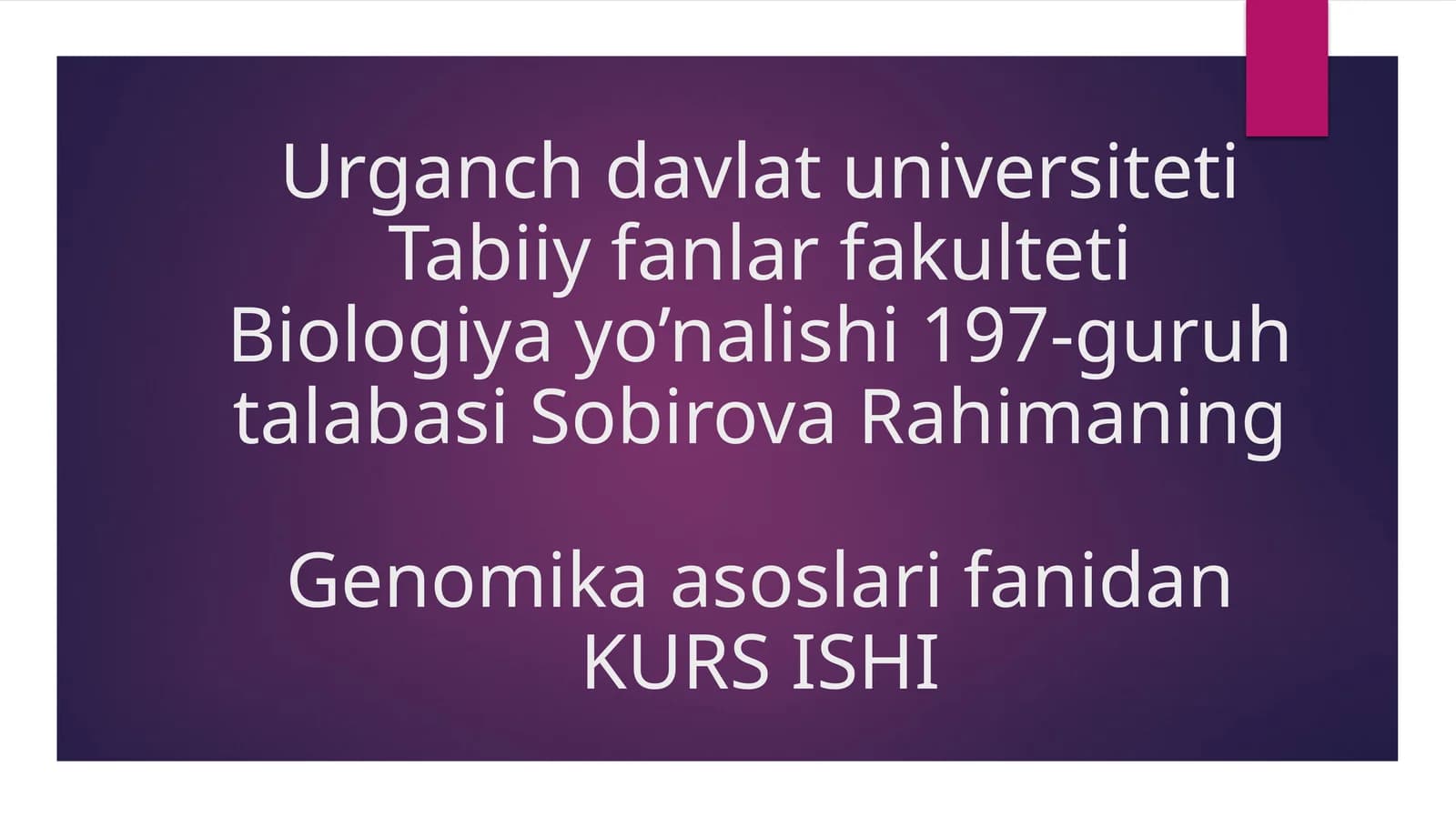 Genomika asoslari