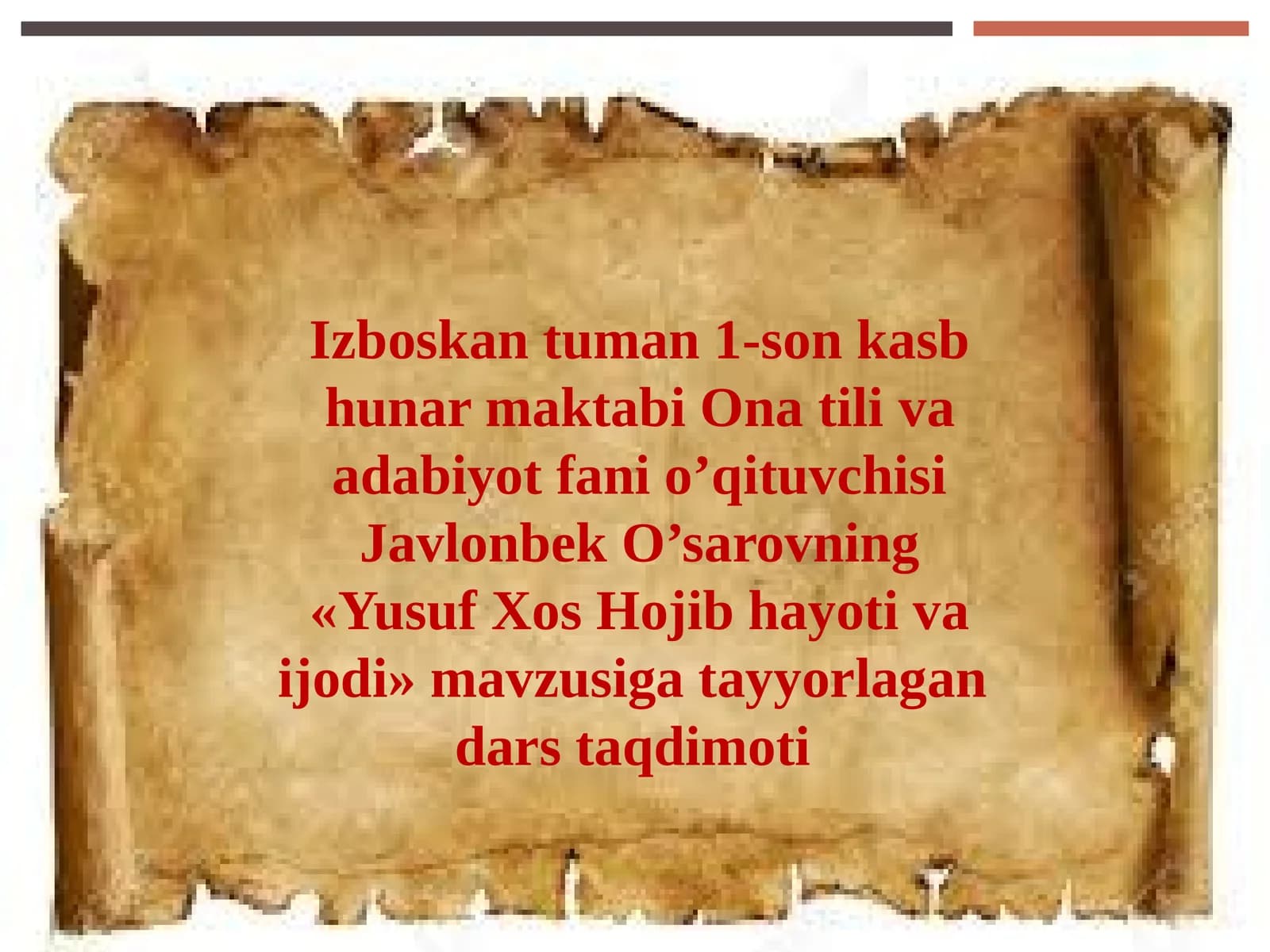 Yusuf Xos Hojib hayoti va ijodi