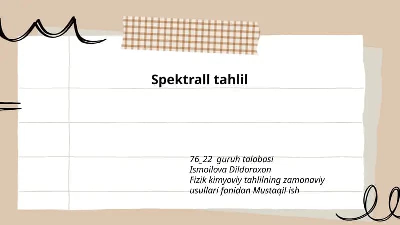 Spektrall tahlil