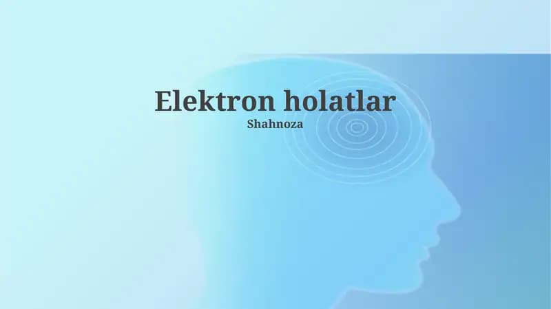 Elektron holatlar