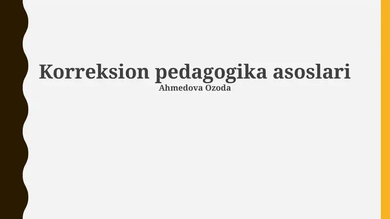 Korreksion pedagogika asoslari