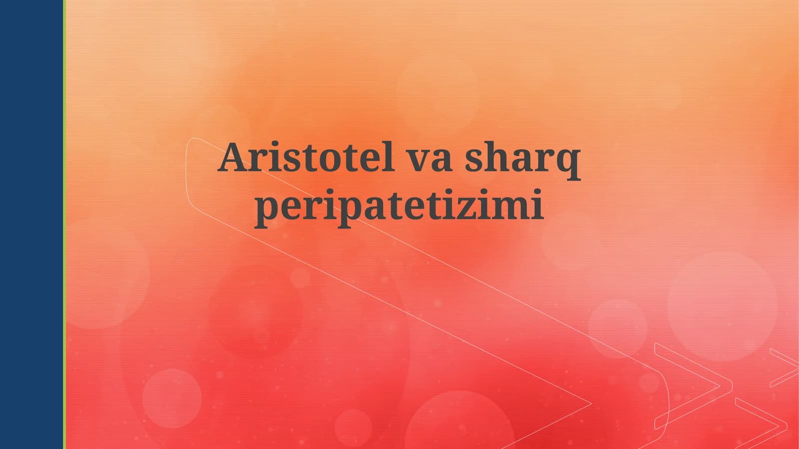 Aristotel va sharq peripatetizmi