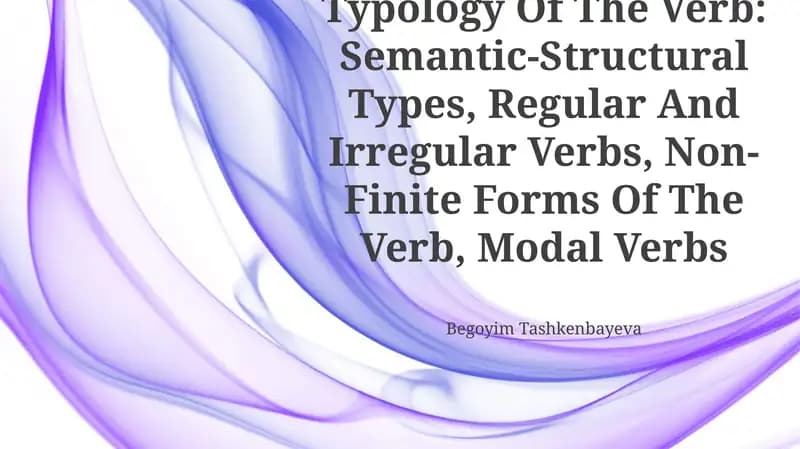 Comparative Typology Of The Verb