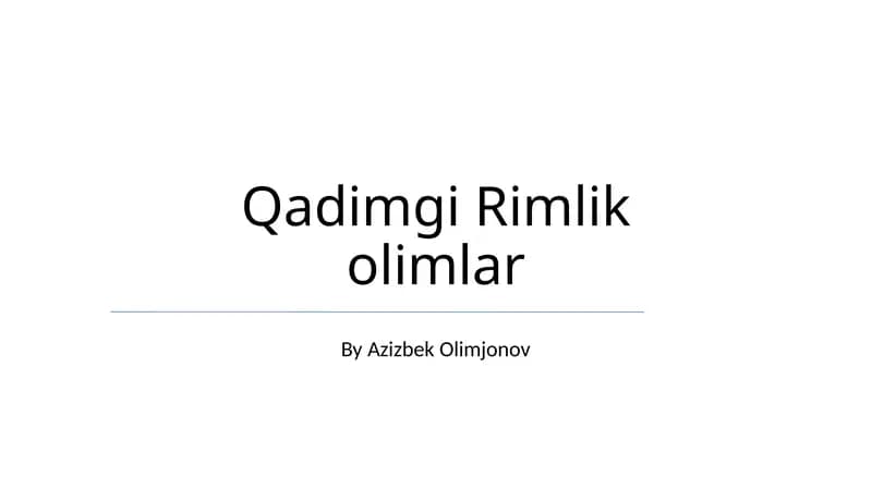 Qadimgi Rimlik olimlar