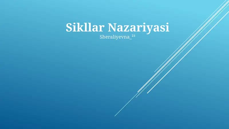 Sikllar Nazariyasi