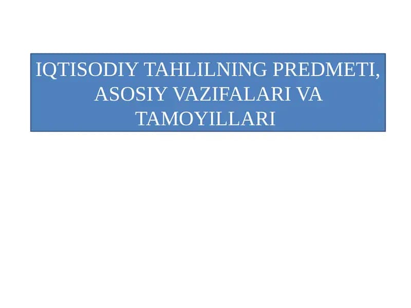 Iqtisodiy tahlil