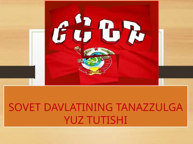 SOVET DAVLATINING TANAZZULGA YUZ TUTISHI