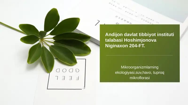 Mikroorganizmlarning ekologiyasi