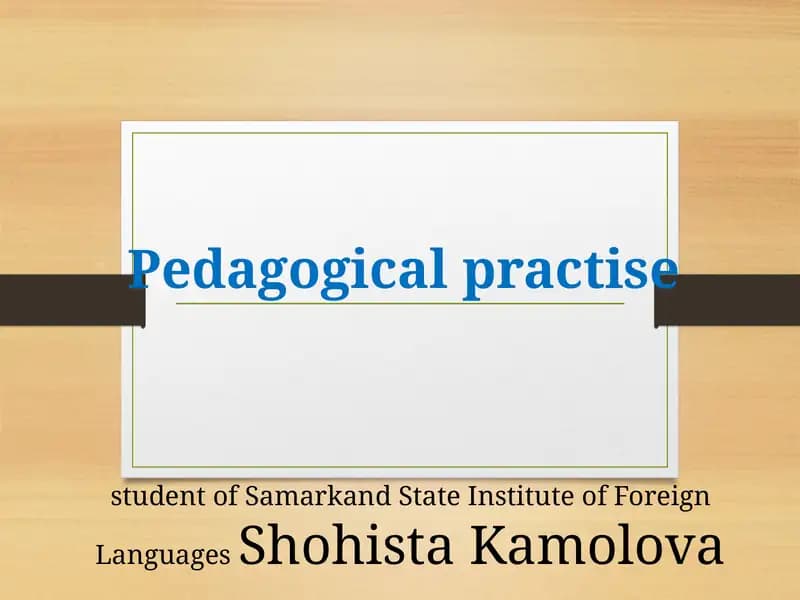 Pedagogical practice