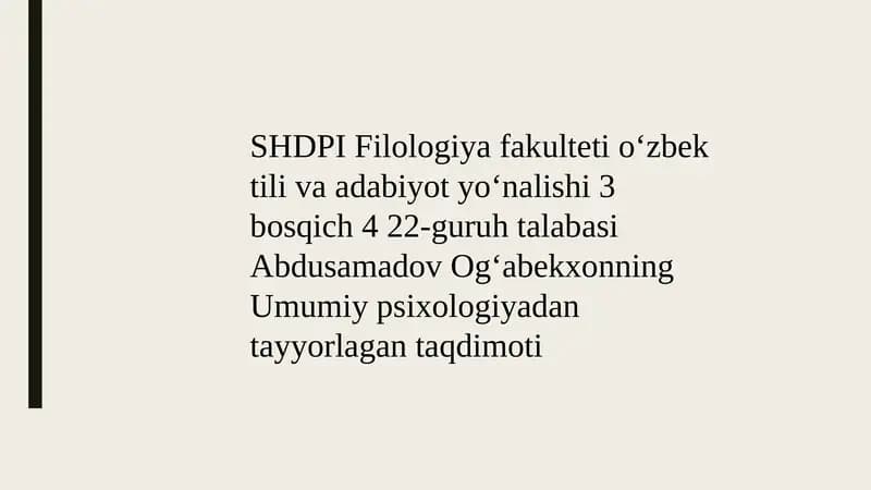 Hozirgi zamon psixologiyasining tadqiqot metodlari