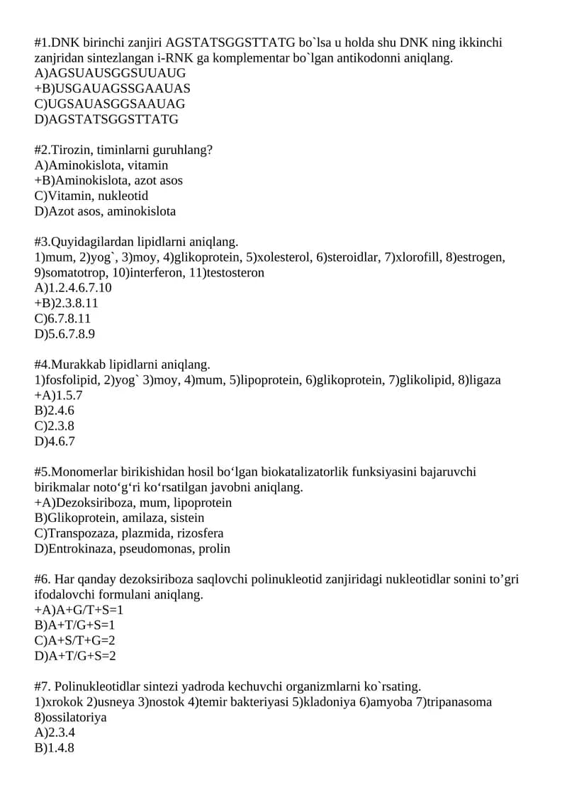 Quyidagi beyinlar aniqlang