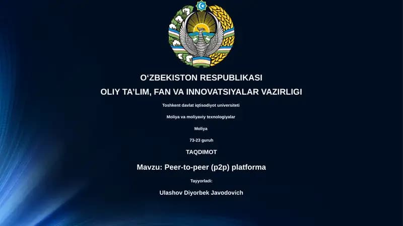Peer-to-peer (p2p) platforma
