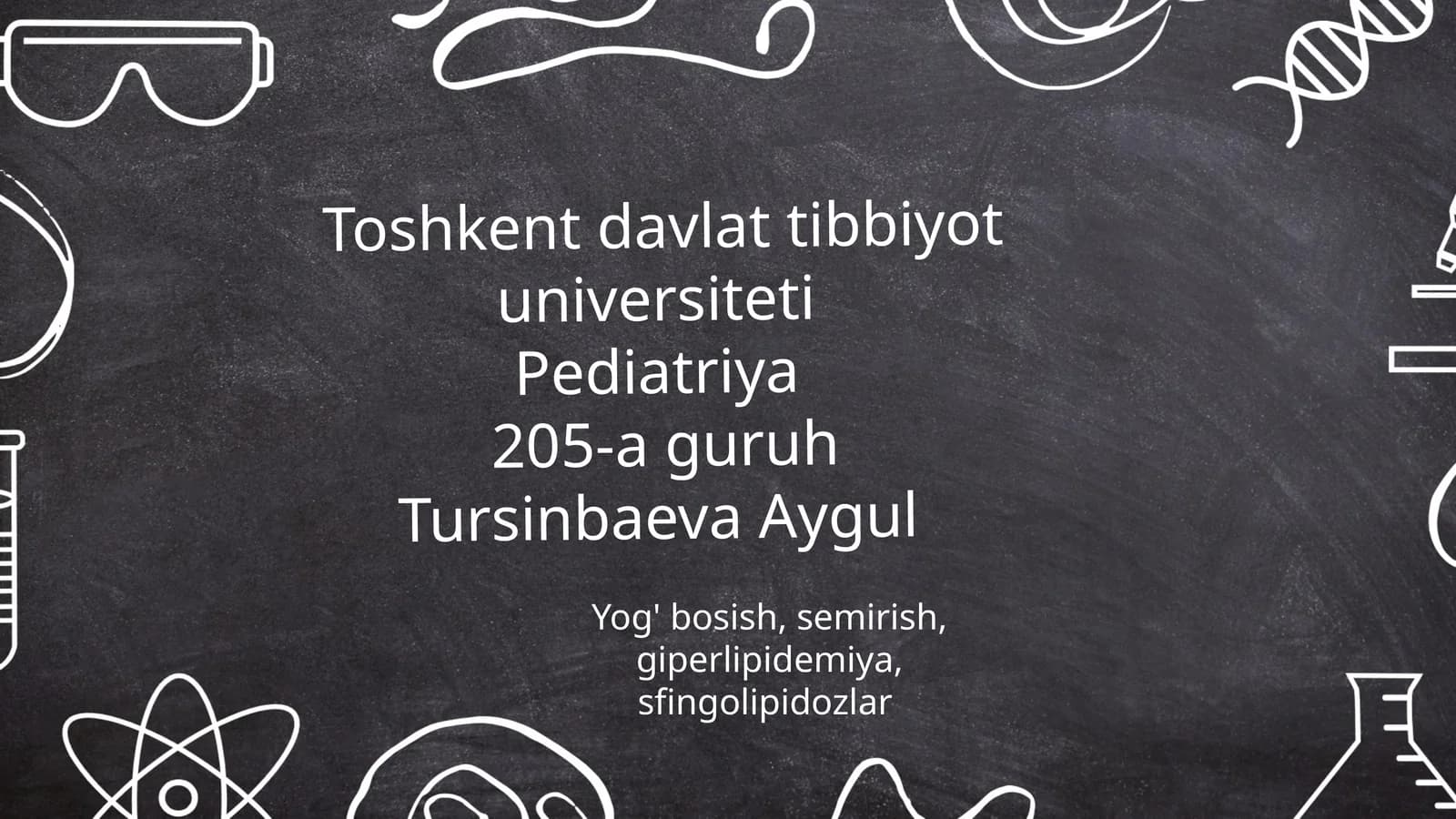 Yog' bosish, semirish, giperlipidemiya, sfingolipidozlar