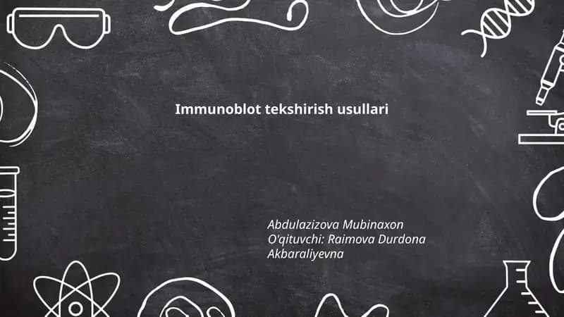 Immunoblot tekshirish usullari