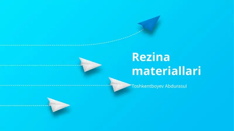 Rezina Materiallar Ishlab Chiqarish Texnologiyalari