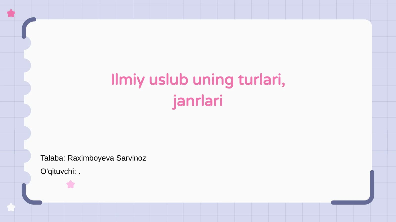 Ilmiy uslub uning turlari, janrlari