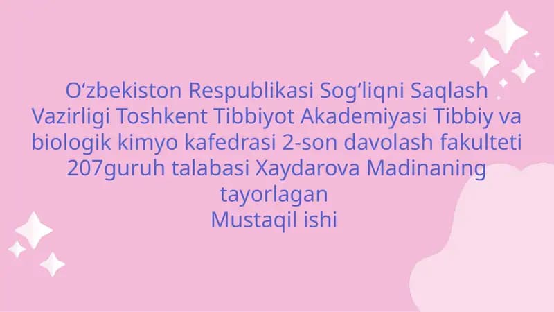 Semizlik va Biokimyoviy Jarayonlar