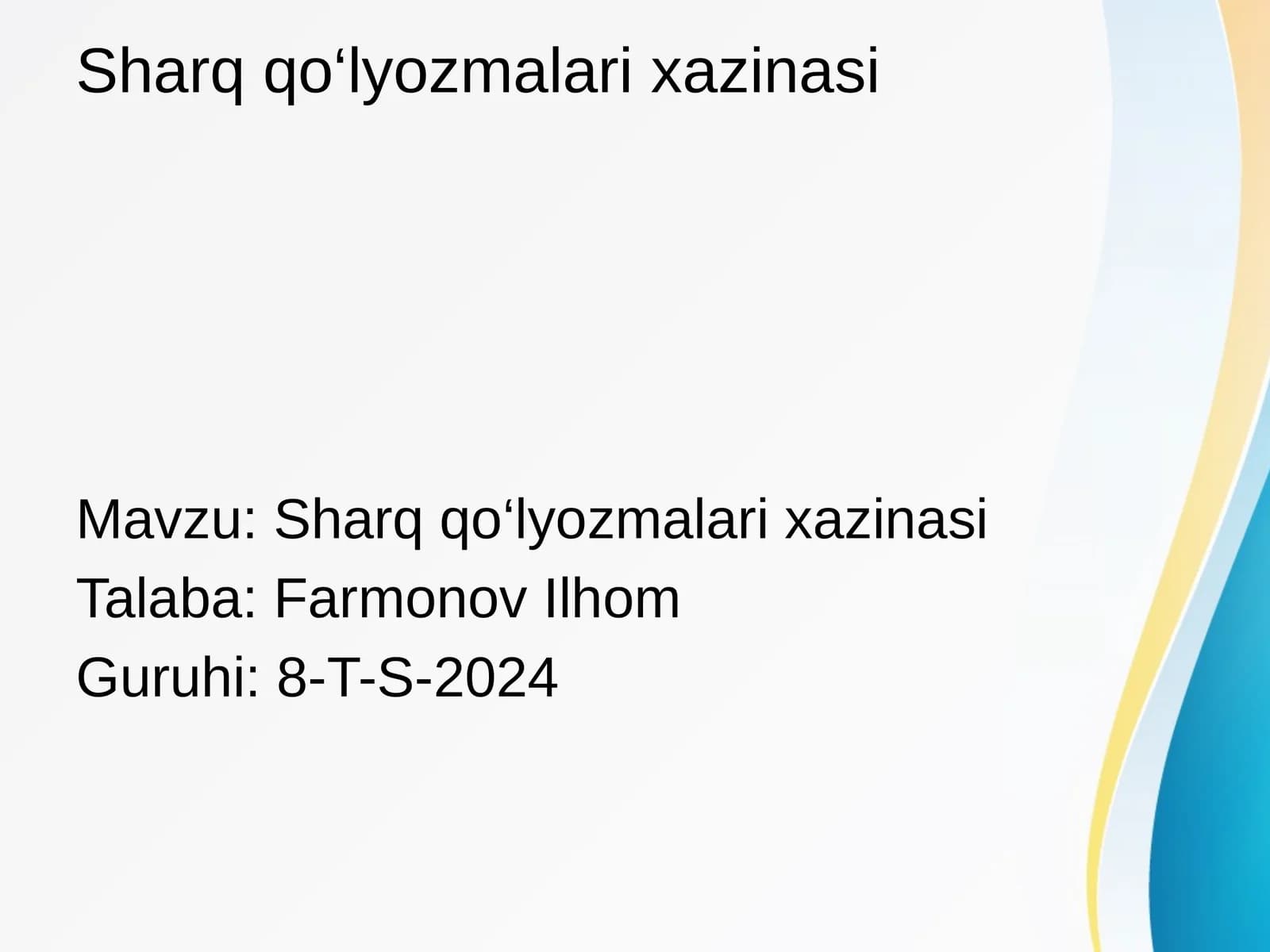 Sharq qo‘lyozmalari xazinasi