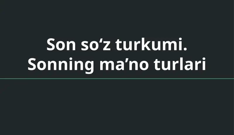 Sonso‘zturkumi. Sonningma’noturlari