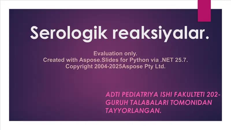 Serologik reaksiyalar