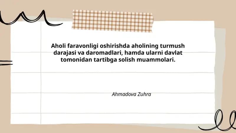 Aholi farovonligi oshirish