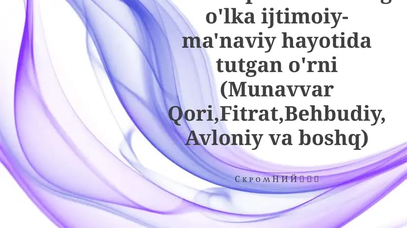 Jadid G'oyalarining Ta'siri