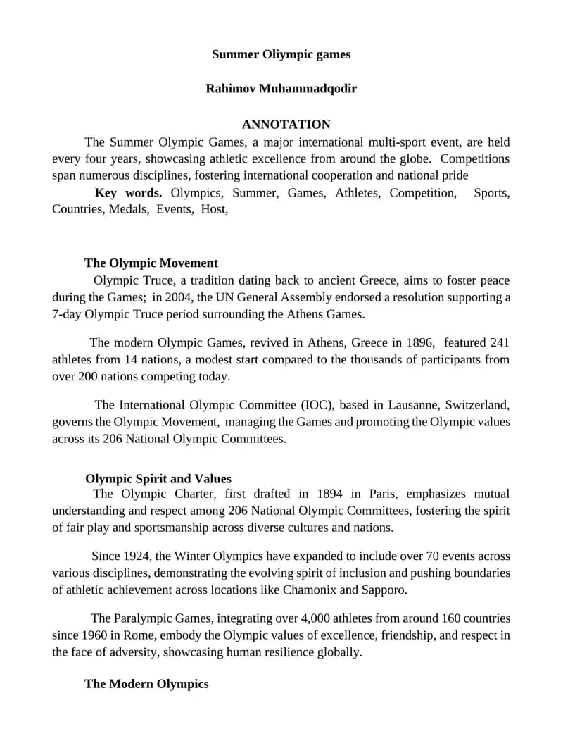 Summer Olympic Games