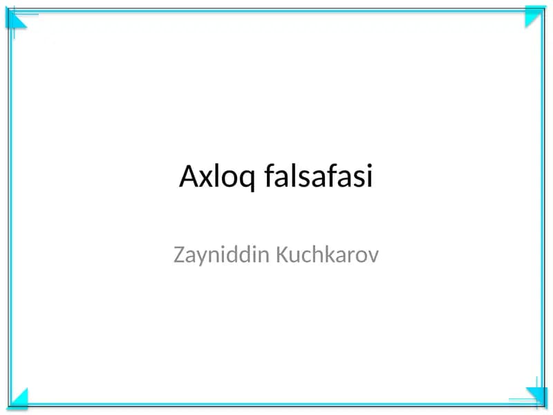 Axloq falsafasi