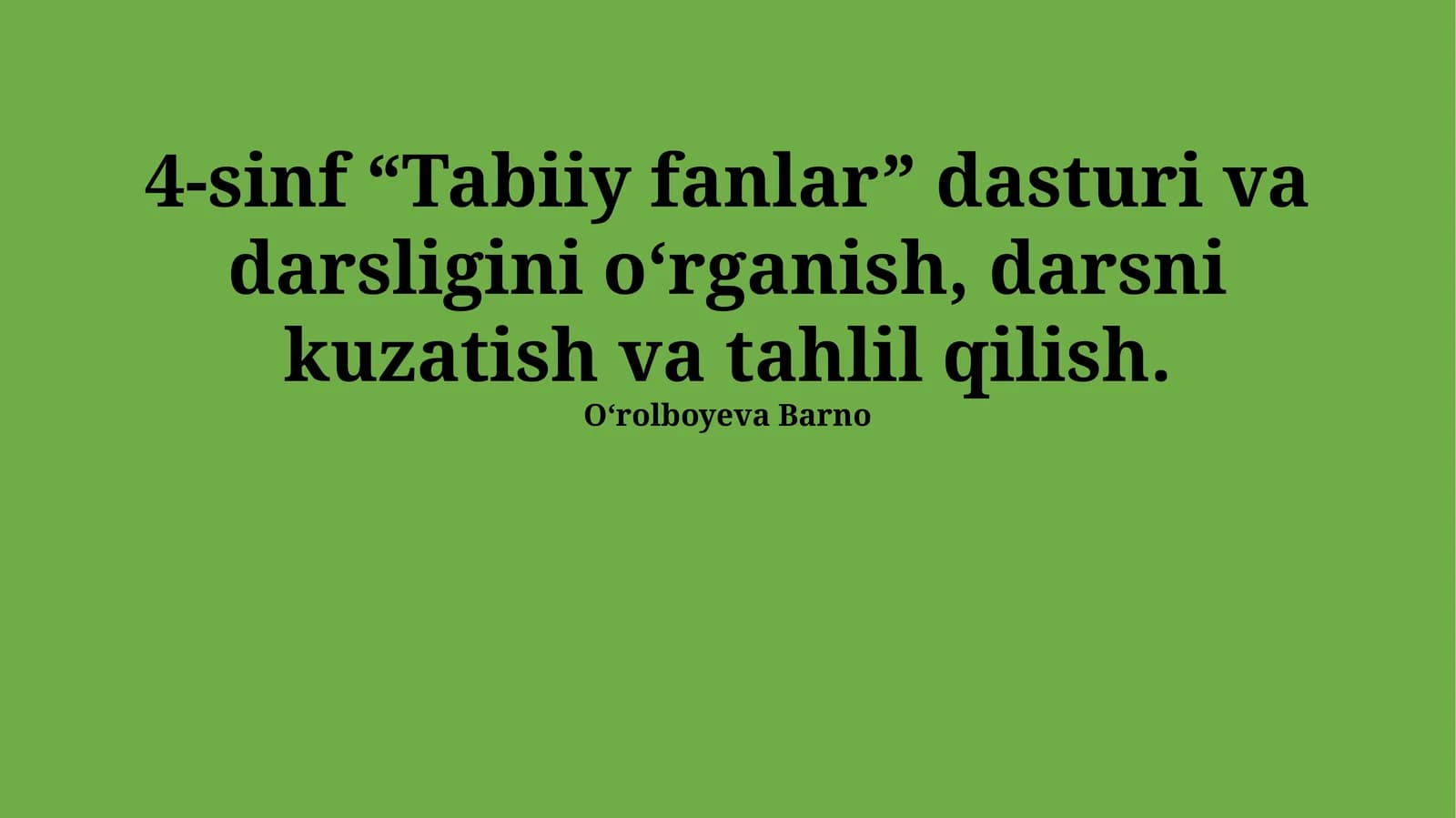 4-sinf “Tabiiy fanlar” dasturi va darsligi