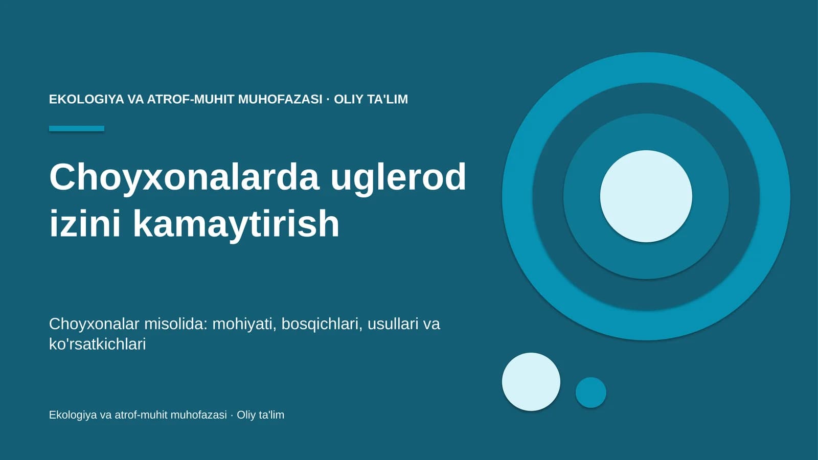 Choyxonalarda uglerod izini kamaytirish