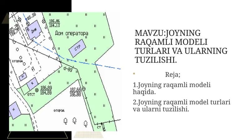 JOYNING RAQAMLI MODELI TURLARI VA ULARNING TUZILISHI.