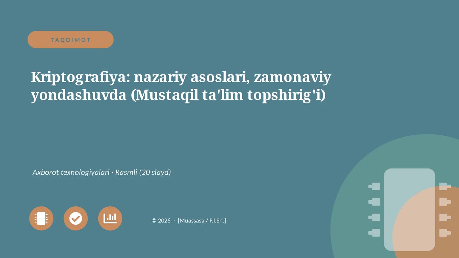 Kriptografiya: nazariy asoslari, zamonaviy yondashuvda