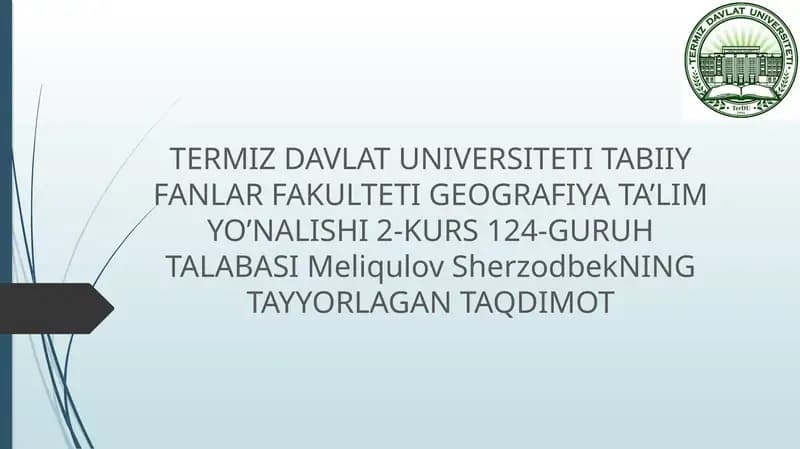 Yangi texnologiyalarga asoslangan asboblardan topografiyada foydalanish