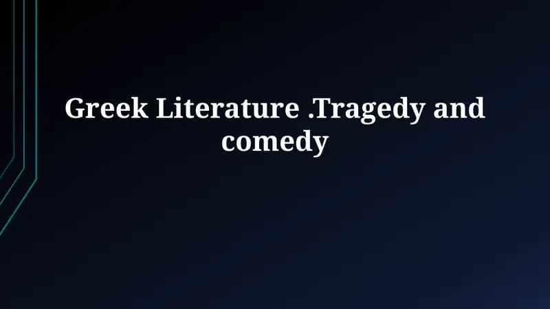 Origins and Evolution of Greek Drama