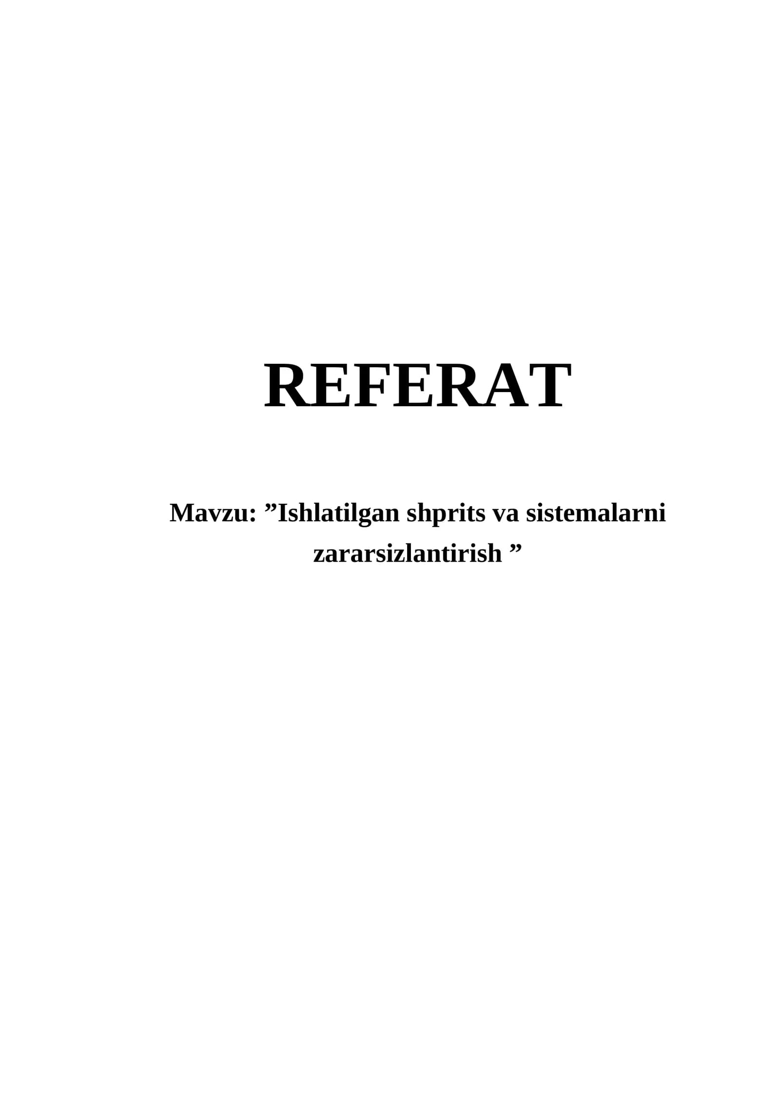 Ishlatilgan shprits va sistemalarni zararsizlantirish