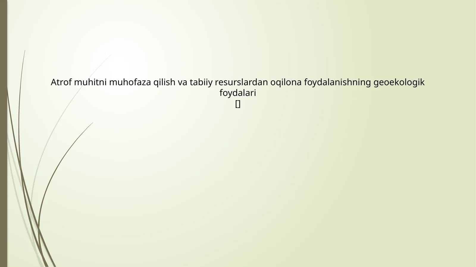 Geoekologik foydali choralari