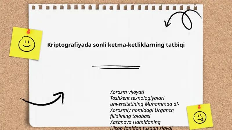 Kriptografiyada sonli ketma-ketliklarning tatbiqi