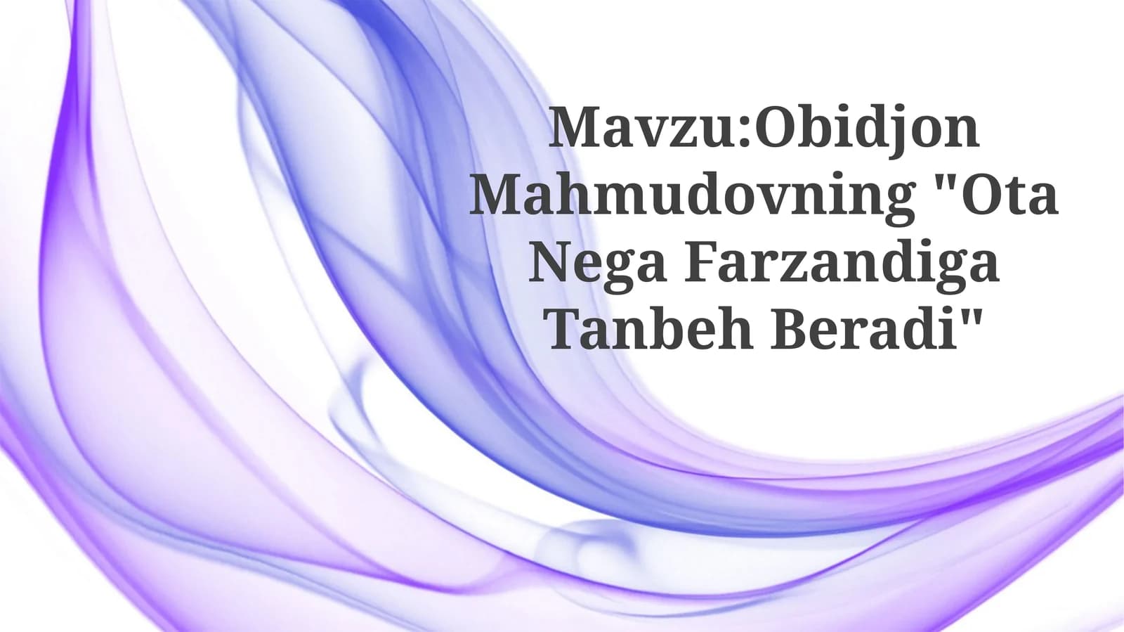 Ota Nega Farzandiga TanbehBeradi