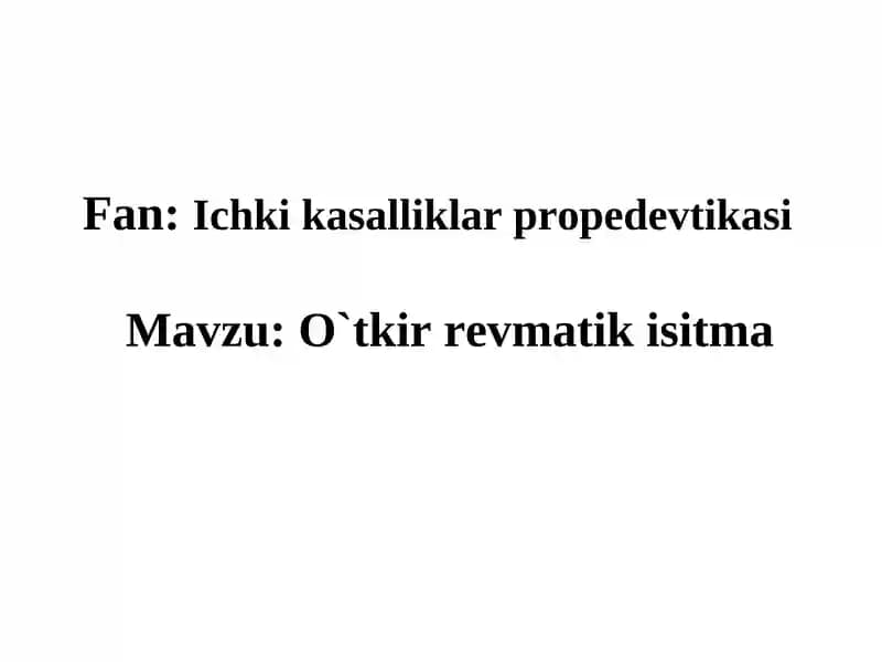 Ichki kasalliklar propedevtikasi